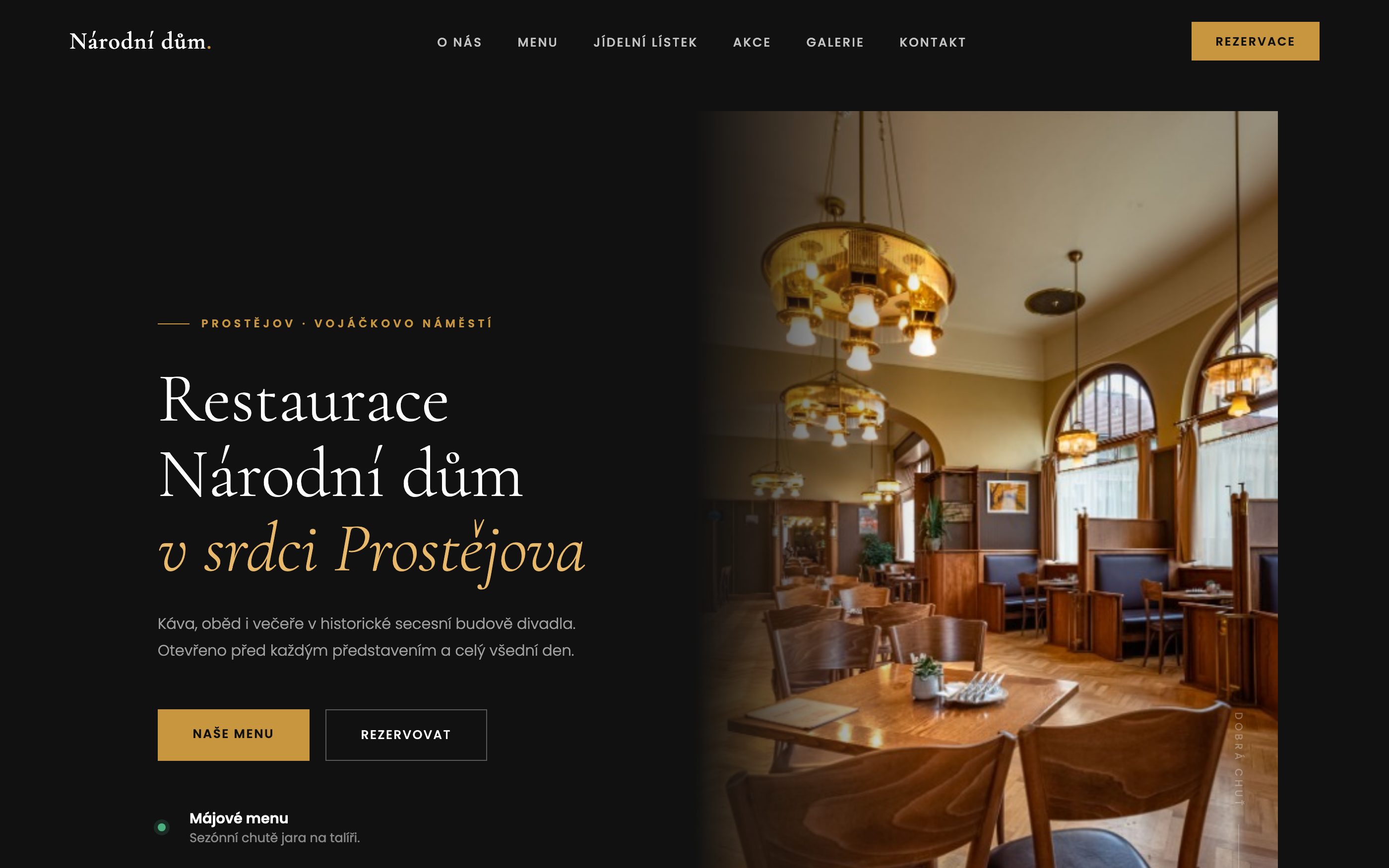 Web Restaurace Národní dům